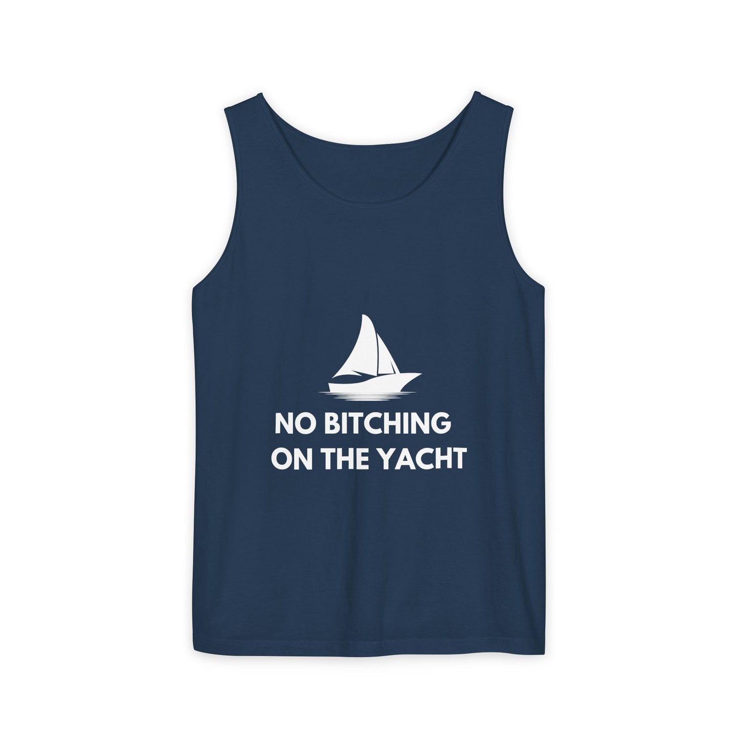 Unisex Garment-Dyed Tank Top, Relaxed Summer Top, Nautical Humor Shirt, Beach Party Attire, Sailing Gift