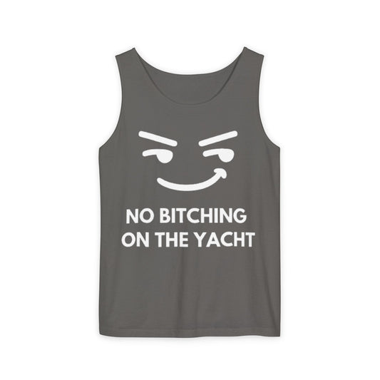 Unisex Garment-Dyed Tank Top, Relaxed Summer Top, Nautical Humor Shirt, Beach Party Attire, Sailing Gift