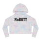 Cropped Hooded Sweatshirt with NoBOty Design, Trendy Casual Wear, Gift for Her, Cozy Layering Top, Perfect for Spring, Gym Style