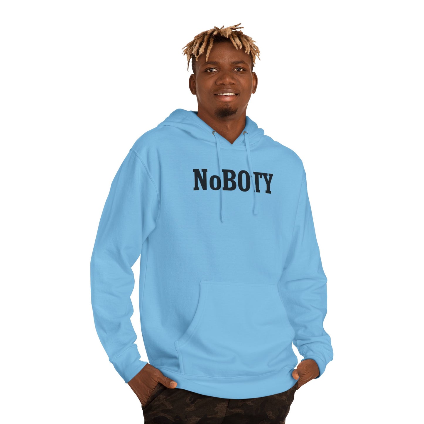 NoBOTY Unisex Hooded Sweatshirt, Casual Hoodie, Gift for Friends, Cozy Lounge Wear, Statement Sweatshirt, Everyday Wardrobe Essential