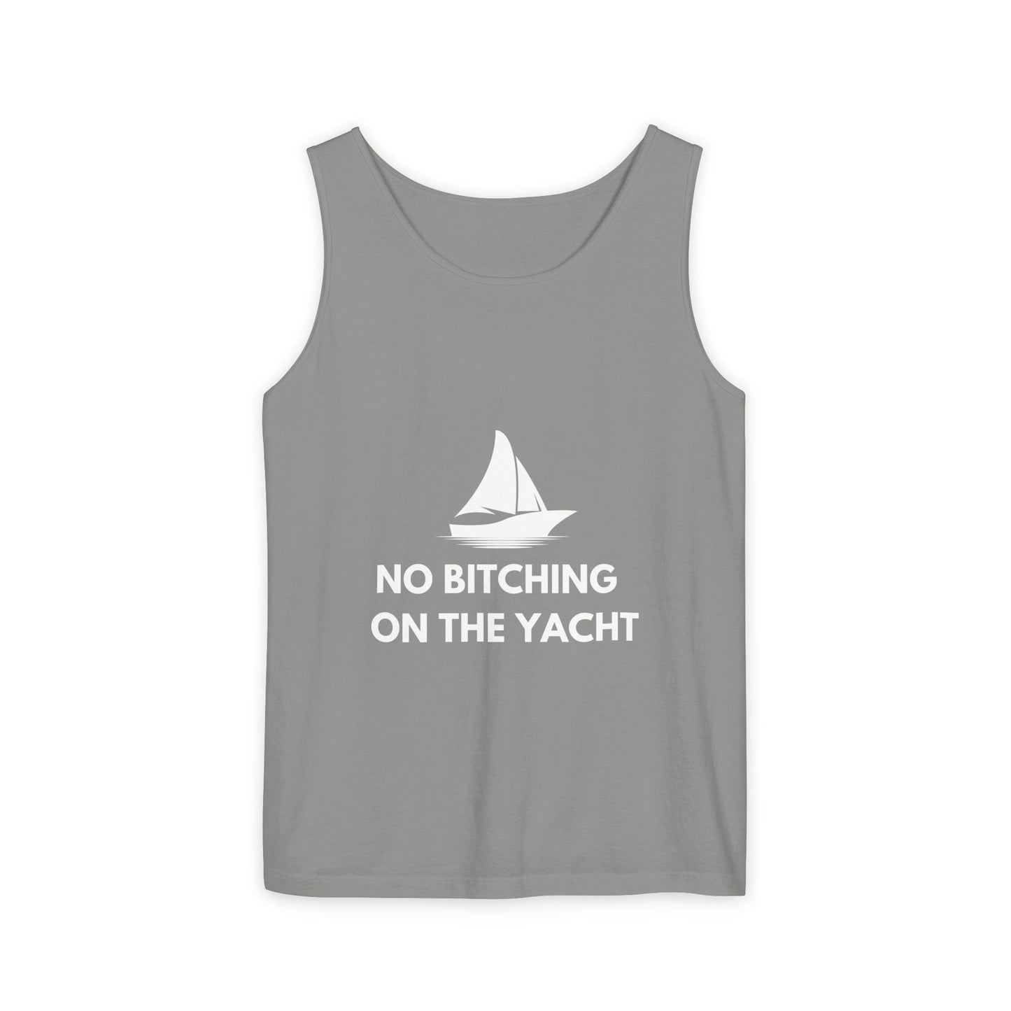 Unisex Garment-Dyed Tank Top, Relaxed Summer Top, Nautical Humor Shirt, Beach Party Attire, Sailing Gift
