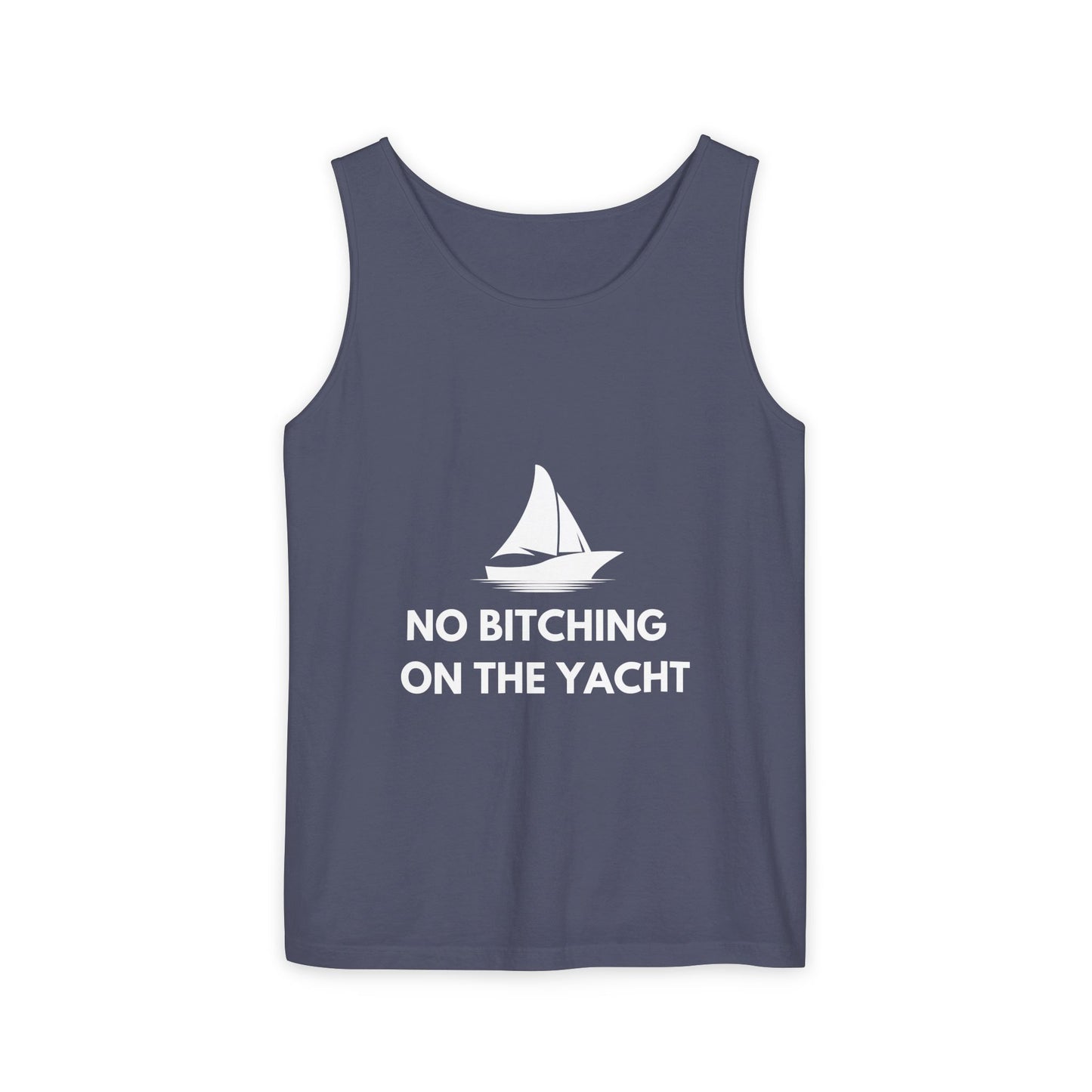 Unisex Garment-Dyed Tank Top, Relaxed Summer Top, Nautical Humor Shirt, Beach Party Attire, Sailing Gift