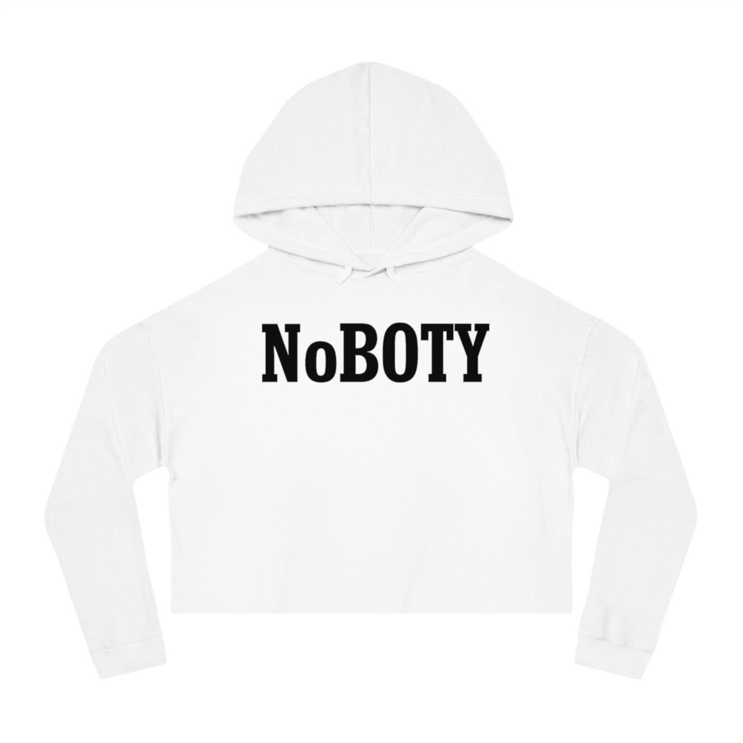 Cropped Hooded Sweatshirt with NoBOty Design, Trendy Casual Wear, Gift for Her, Cozy Layering Top, Perfect for Spring, Gym Style