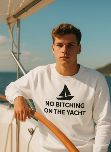 No Bitching on the Yacht Long Sleeve Tee - Unisex Cotton Shirt for Nautical Lovers