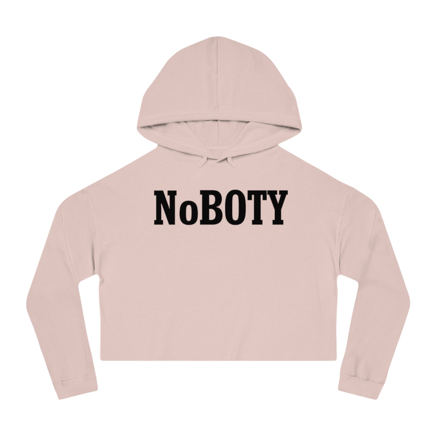 Cropped Hooded Sweatshirt with NoBOty Design, Trendy Casual Wear, Gift for Her, Cozy Layering Top, Perfect for Spring, Gym Style