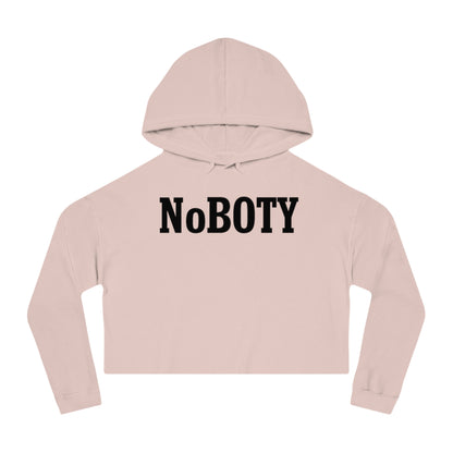 Cropped Hooded Sweatshirt with NoBOty Design, Trendy Casual Wear, Gift for Her, Cozy Layering Top, Perfect for Spring, Gym Style