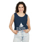 Unisex Garment-Dyed Tank Top, Relaxed Summer Top, Nautical Humor Shirt, Beach Party Attire, Sailing Gift