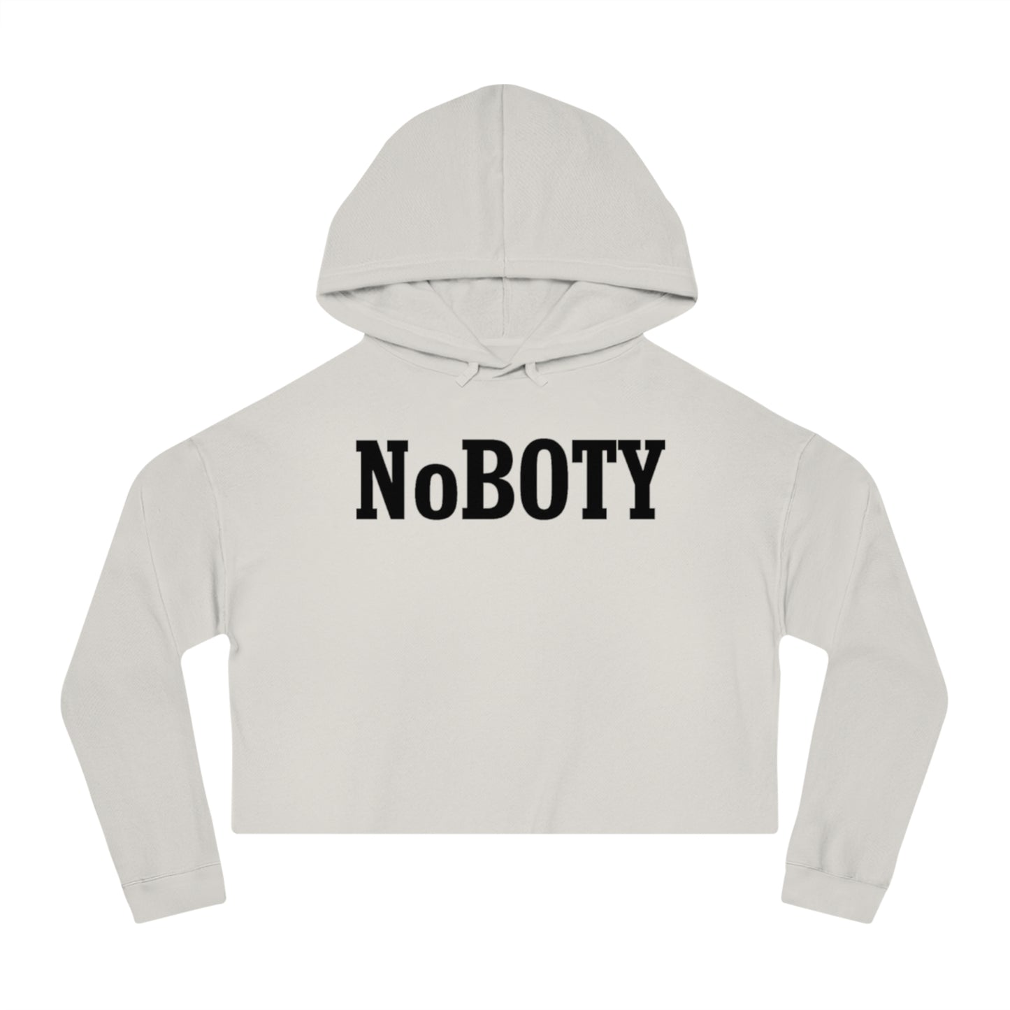 Cropped Hooded Sweatshirt with NoBOty Design, Trendy Casual Wear, Gift for Her, Cozy Layering Top, Perfect for Spring, Gym Style