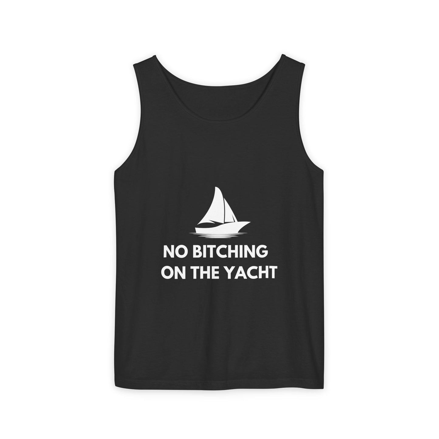 Unisex Garment-Dyed Tank Top, Relaxed Summer Top, Nautical Humor Shirt, Beach Party Attire, Sailing Gift