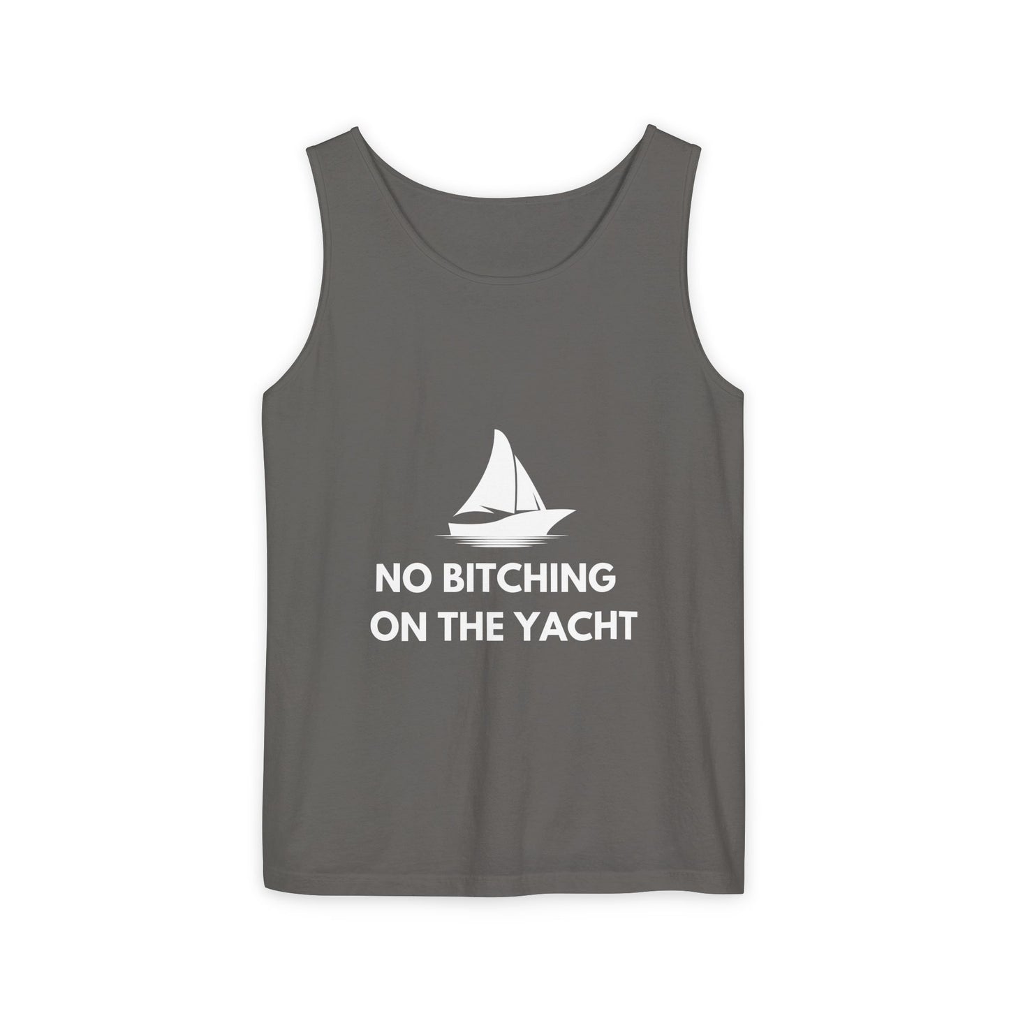 Unisex Garment-Dyed Tank Top, Relaxed Summer Top, Nautical Humor Shirt, Beach Party Attire, Sailing Gift