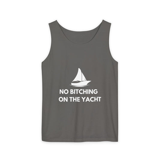 Unisex Garment-Dyed Tank Top, Relaxed Summer Top, Nautical Humor Shirt, Beach Party Attire, Sailing Gift