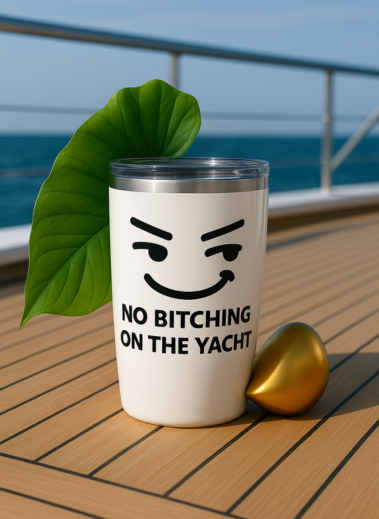 20oz Sailboat Tumbler – "No Bitching on the Yacht" – Ideal Gift for Boating Enthusiasts