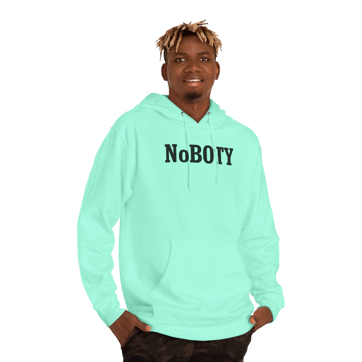 NoBOTY Unisex Hooded Sweatshirt, Casual Hoodie, Gift for Friends, Cozy Lounge Wear, Statement Sweatshirt, Everyday Wardrobe Essential