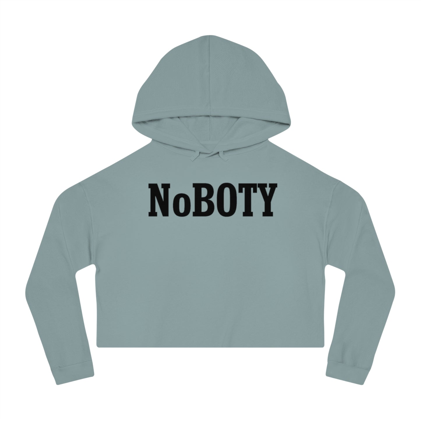 Cropped Hooded Sweatshirt with NoBOty Design, Trendy Casual Wear, Gift for Her, Cozy Layering Top, Perfect for Spring, Gym Style